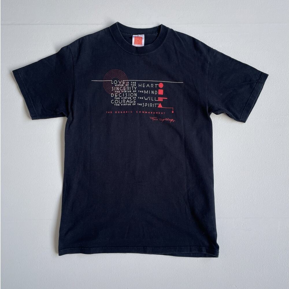Vtg 90s Y2K Frank Lloyd Wright Artist T-Shirt Tee / M / Black Cotton Architect